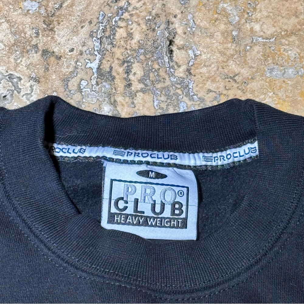 Pro Club Heavy Weight Classic Black Crewneck Sweater Mens M - Picture 8 of 11